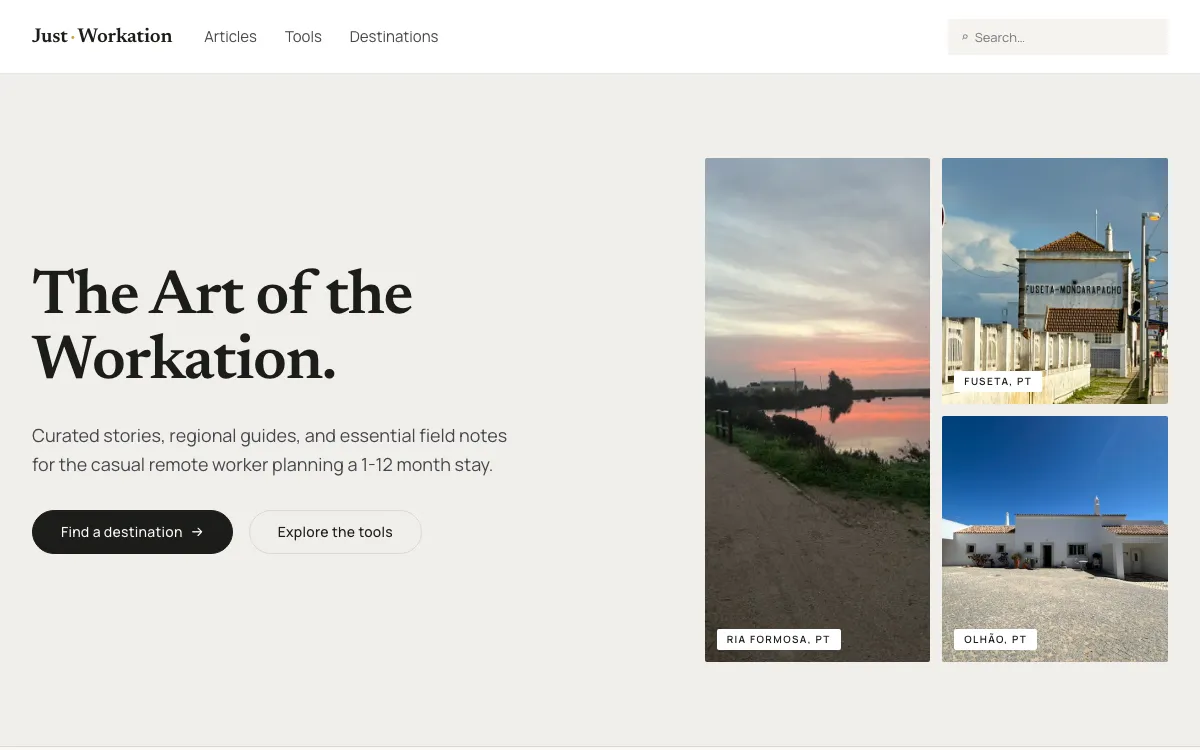 Presenting: justworkation.com
